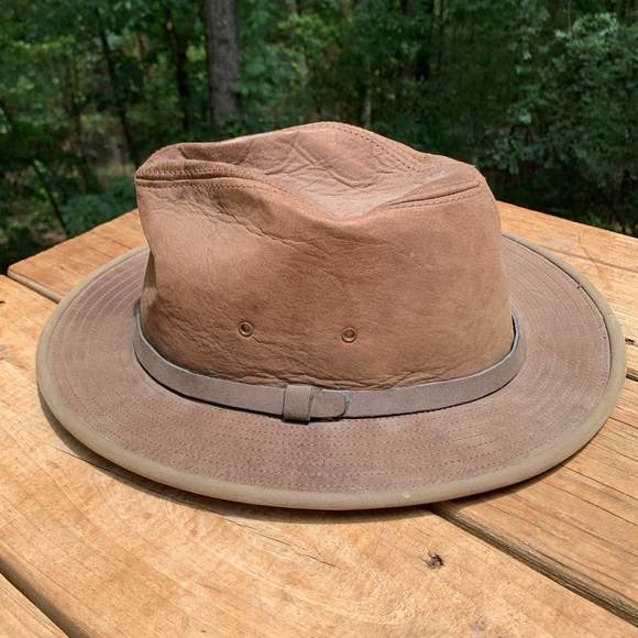 ADVENTURE BOUND BROWN LEATHER HAT XL - Picture 2 of 10